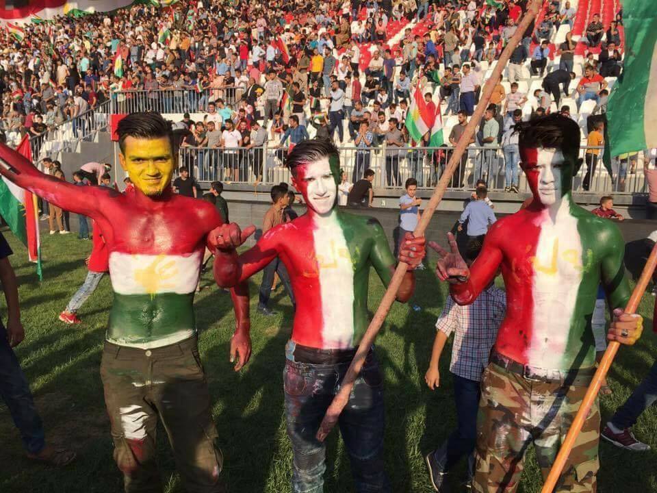 The President of the Kurdistan Region Masoud Barzani addressed thousands of people at the Zakho Stadium, Zakho, Kurdistan Region, Sep. 14, 2017. (Photo: Social Media)